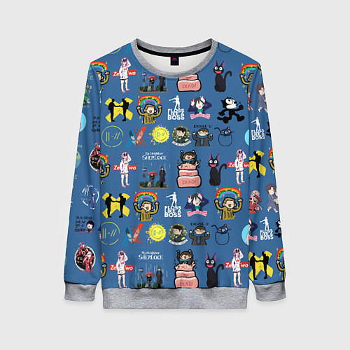 Женский свитшот Стикербомбинг new / 3D-Меланж – фото 1