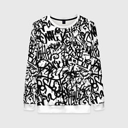 Женский свитшот Graffiti black on white