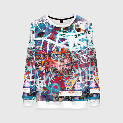 Женский свитшот Wall graffiti / 3D-Белый – фото 1