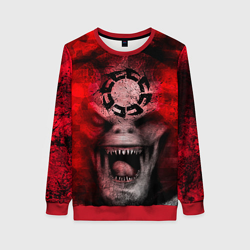 Женский свитшот ШЕСТЕРНЯ GEARS OF WAR Z / 3D-Красный – фото 1