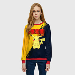 Свитшот женский PIKACHU PIKA PIKA ПИКАЧУ, цвет: 3D-красный — фото 2