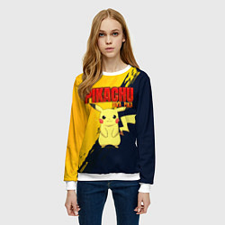 Свитшот женский PIKACHU PIKA PIKA ПИКАЧУ, цвет: 3D-белый — фото 2