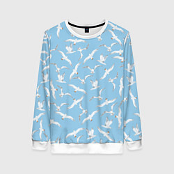 Женский свитшот Чайки в небе паттерн