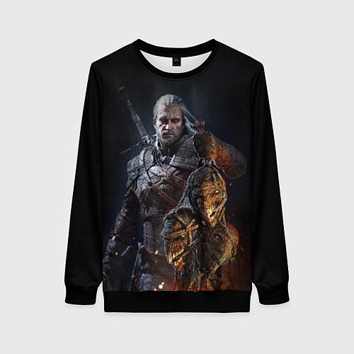 Женский свитшот Witcher III / 3D-Черный – фото 1