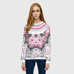 Свитшот женский Абстрактный современный фон, цвет: 3D-белый — фото 2