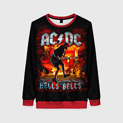 Свитшот женский ACDC HELLS BELLS, цвет: 3D-красный