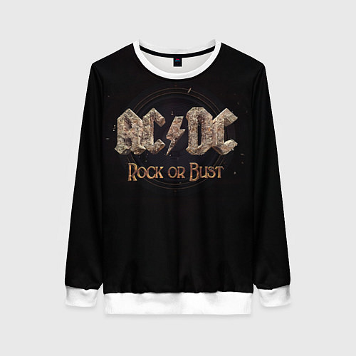 Женский свитшот ACDC Rock or Bust / 3D-Белый – фото 1