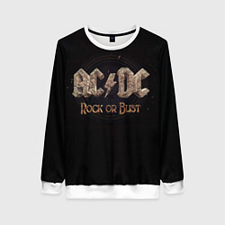 Свитшот женский ACDC Rock or Bust, цвет: 3D-белый