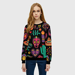 Свитшот женский Весёлый Хэллоуин, цвет: 3D-черный — фото 2