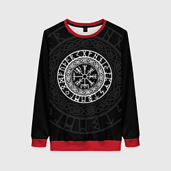 Свитшот женский Вегвизир Galdrastafir, цвет: 3D-красный