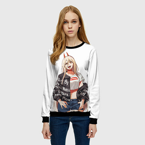 Женский свитшот Пауэр Power / 3D-Черный – фото 3