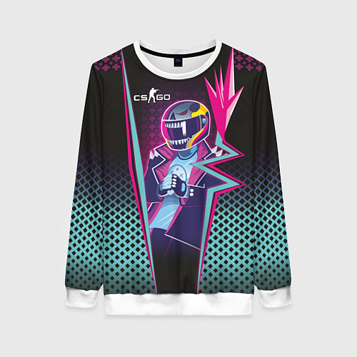 Женский свитшот Неоновый гонщик скин CS:GO / 3D-Белый – фото 1