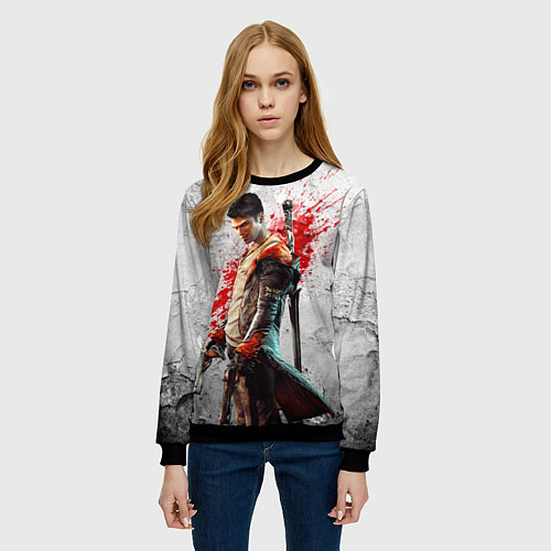 Женский свитшот White Dante / 3D-Черный – фото 3