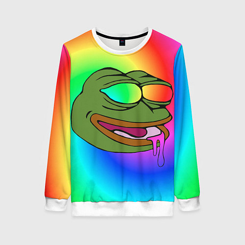 Женский свитшот Pepe rainbow / 3D-Белый – фото 1