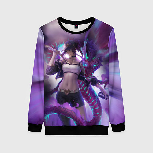Женский свитшот LEAGUE OF LEGENDS AKALI ЛИГА ЛЕГЕНД АКАЛИ / 3D-Черный – фото 1