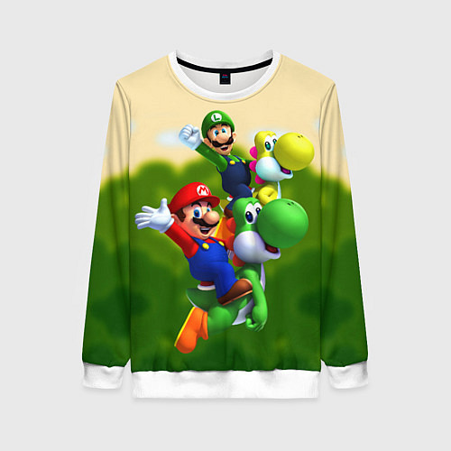 Женский свитшот 3DMario / 3D-Белый – фото 1