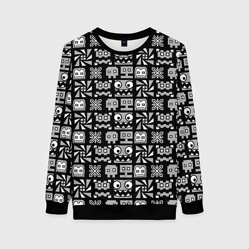 Женский свитшот Geometry Dash: Cubes / 3D-Черный – фото 1