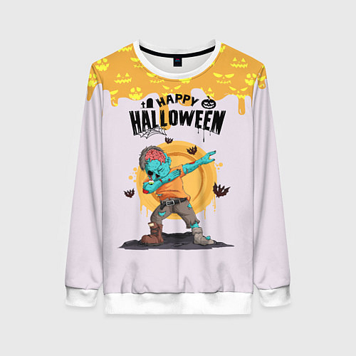 Женский свитшот Dab zombie halloween / 3D-Белый – фото 1