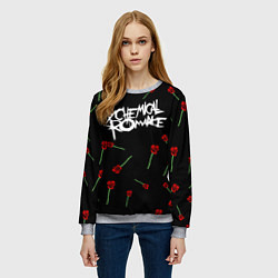 Свитшот женский MY CHEMICAL ROMANCE РОЗЫ MCR ROSES, цвет: 3D-меланж — фото 2