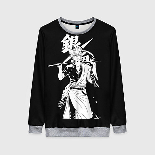 Женский свитшот Гинтоки Саката держит меч Гинтама / 3D-Меланж – фото 1