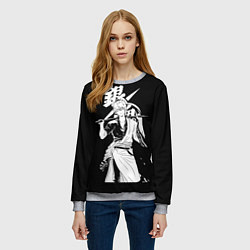 Свитшот женский Гинтоки Саката держит меч Гинтама, цвет: 3D-меланж — фото 2