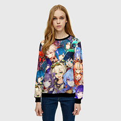 Свитшот женский Genshin Impact - персонажи, цвет: 3D-черный — фото 2
