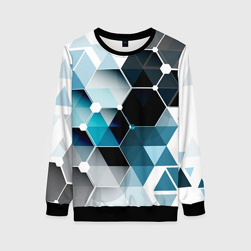 Женский свитшот Абстракция FLO / 3D-Черный – фото 1