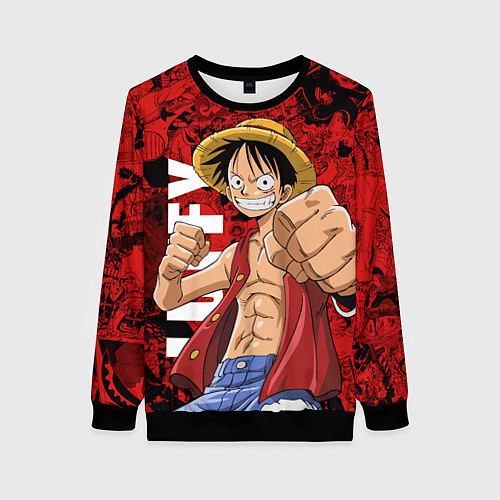 Женский свитшот Манки Д Луффи, One Piece / 3D-Черный – фото 1