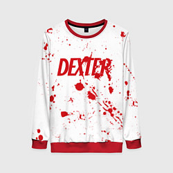 Свитшот женский Dexter logo Декстер брызги крови, цвет: 3D-красный
