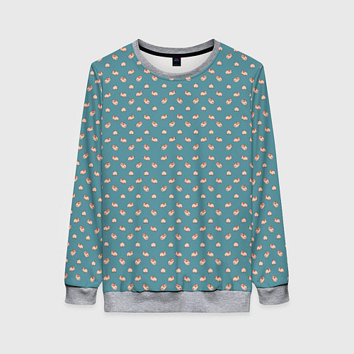Женский свитшот Паттерн хомячков / 3D-Меланж – фото 1
