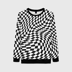 Свитшот женский Черно-белая клетка Black and white squares, цвет: 3D-черный