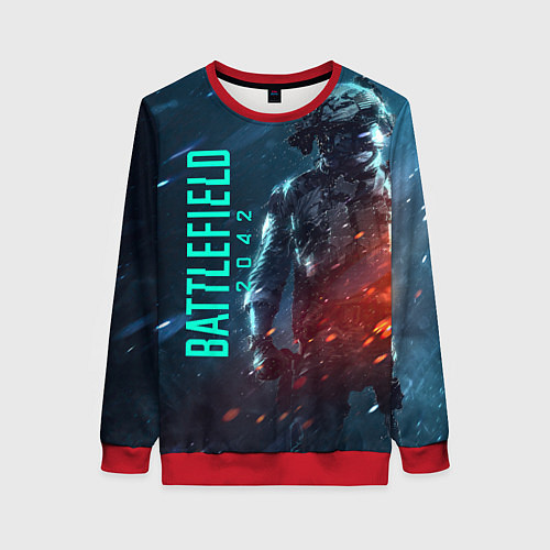 Женский свитшот BATTLEFIELD 2042 SOLDIER WARS / 3D-Красный – фото 1