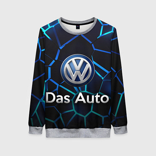 Женский свитшот Volkswagen слоган Das Auto / 3D-Меланж – фото 1