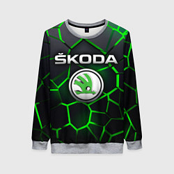 Свитшот женский Skoda 3D плиты с подсветкой, цвет: 3D-меланж