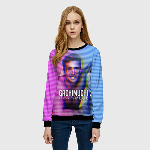 Женский свитшот Билли Херрингтон: Гачимучи Глитч / 3D-Черный – фото 3