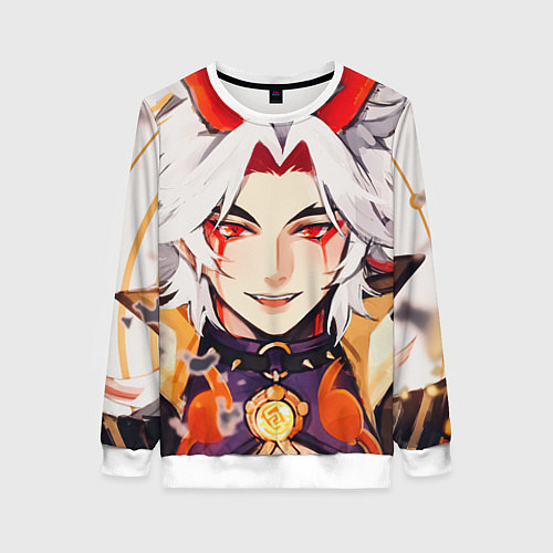 Женский свитшот Arataki Itto Genshin Impact / 3D-Белый – фото 1