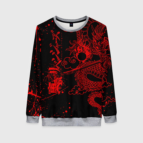 Женский свитшот ТОКИЙСКИЕ МСТИТЕЛИ КРАСНЫЙ ДРАКОН / 3D-Меланж – фото 1
