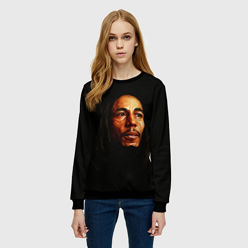 Женский свитшот Bob Marley Art / 3D-Черный – фото 3