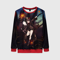 Свитшот женский Ху Тао Hu Tao, цвет: 3D-красный