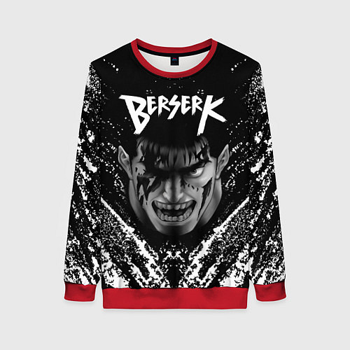 Женский свитшот БЕРСЕРК ГАТС брызги краски / 3D-Красный – фото 1