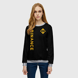 Свитшот женский БИНАНС ЛОГО КАРБОН BINANCE LOGO, цвет: 3D-меланж — фото 2