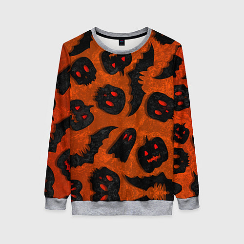 Женский свитшот Halloween print / 3D-Меланж – фото 1