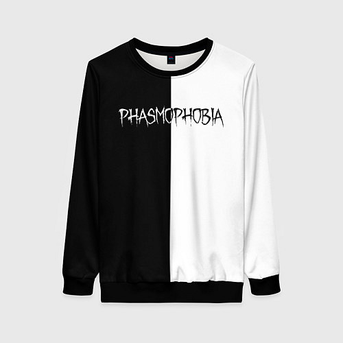 Женский свитшот Phasmophobia logo чб / 3D-Черный – фото 1
