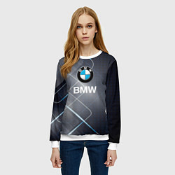 Свитшот женский BMW Logo, цвет: 3D-белый — фото 2