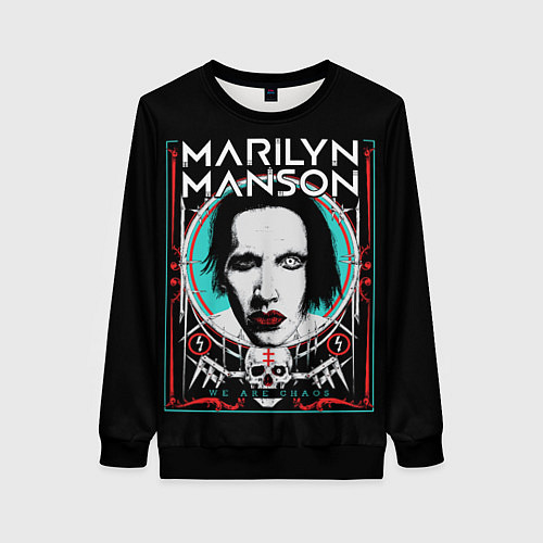 Женский свитшот Marilyn Manson - We are chaos / 3D-Черный – фото 1