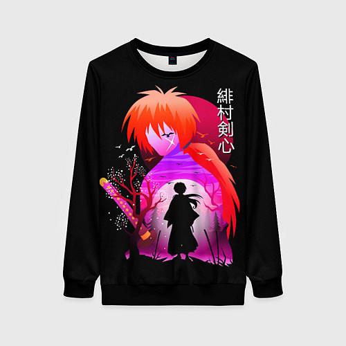 Женский свитшот Rurouni Kenshin Бродяга Кэнсин / 3D-Черный – фото 1