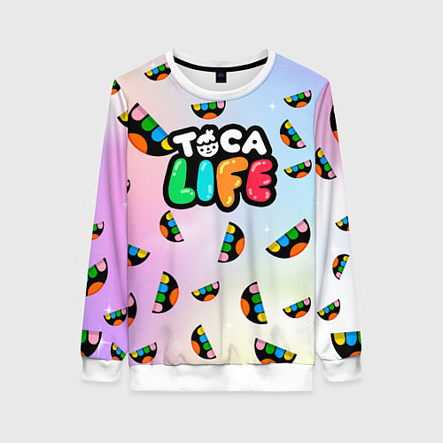 Женский свитшот Toca Life: Smile Logo / 3D-Белый – фото 1