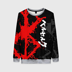 Свитшот женский БЕРСЕРК КРАСНОЕ КЛЕЙМО ИЕРОЛГИФЫ, цвет: 3D-меланж