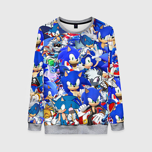 Женский свитшот SONIC СИНИЙ ЁЖ СОНИК / 3D-Меланж – фото 1