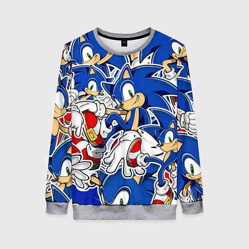 Женский свитшот SONIC ПАТТЕРН СОНИК / 3D-Меланж – фото 1